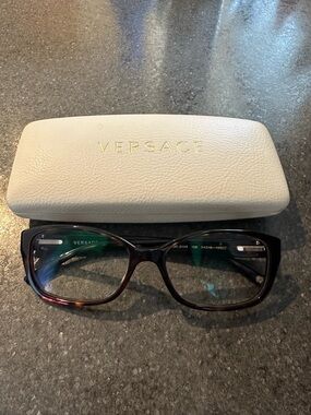 Versace Women's Tortoiseshell Optical Glasses with White Case